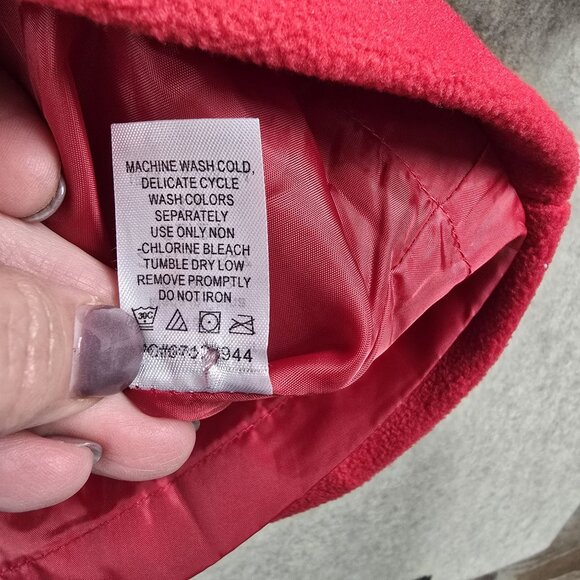 Woman Within Red Fleece Jacket 1X - Picture 6 of 8